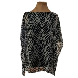Calvin Klein Black and Gray Tunic Blouse Women's‎ XS Oversize